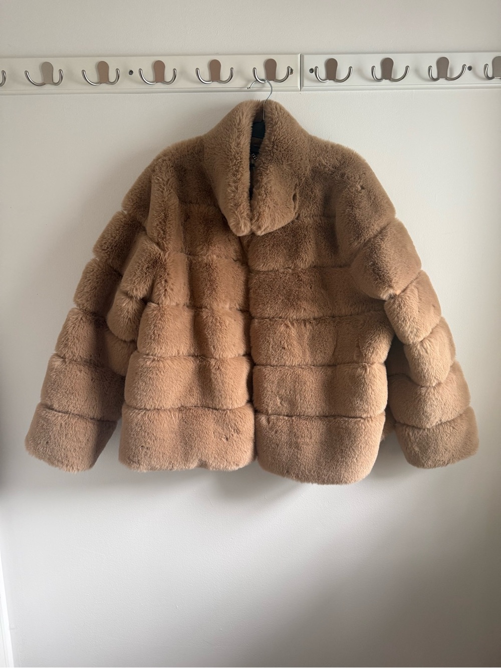 Michael Kors Plush Teddy Jacket in Camel Brown